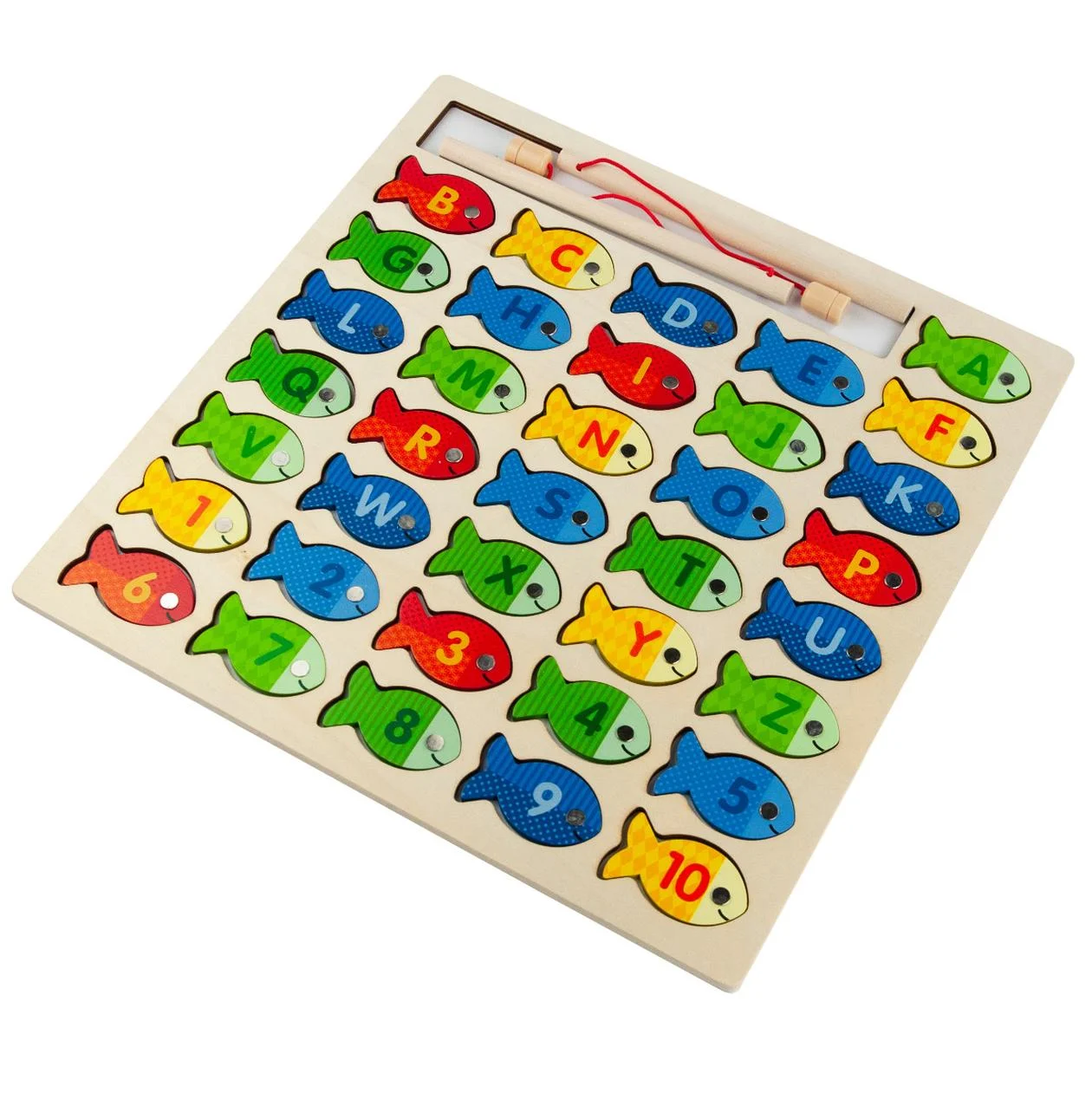 Puzzle din Lemn cu Alfabet, Cifre și Pescuit Magnetic [1]