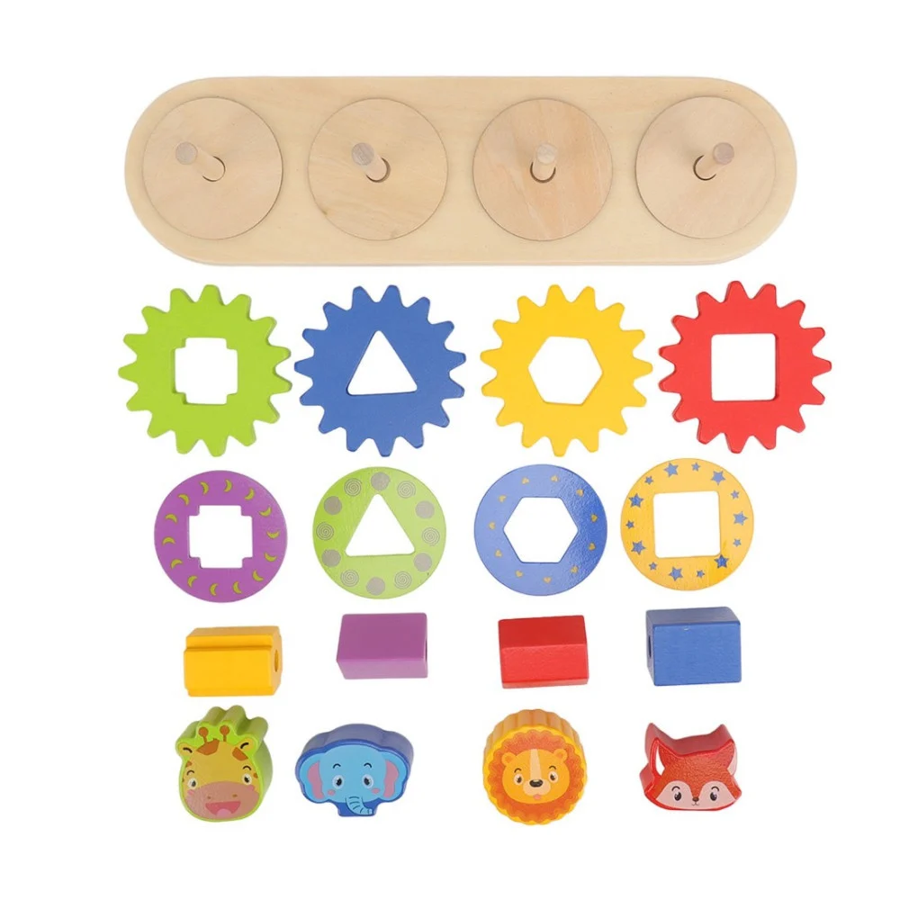 Joc Montessori din Lemn cu Roți Dințate și Animăluțe [9]