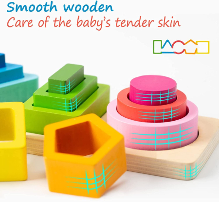 Joc Montessori din Lemn de Sortat și Potrivit Forme Geometrice [4]