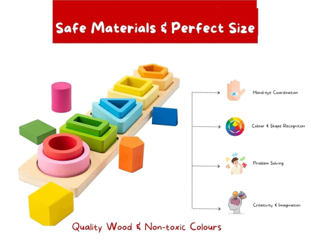Joc Montessori din Lemn de Sortat și Potrivit Forme Geometrice [3]