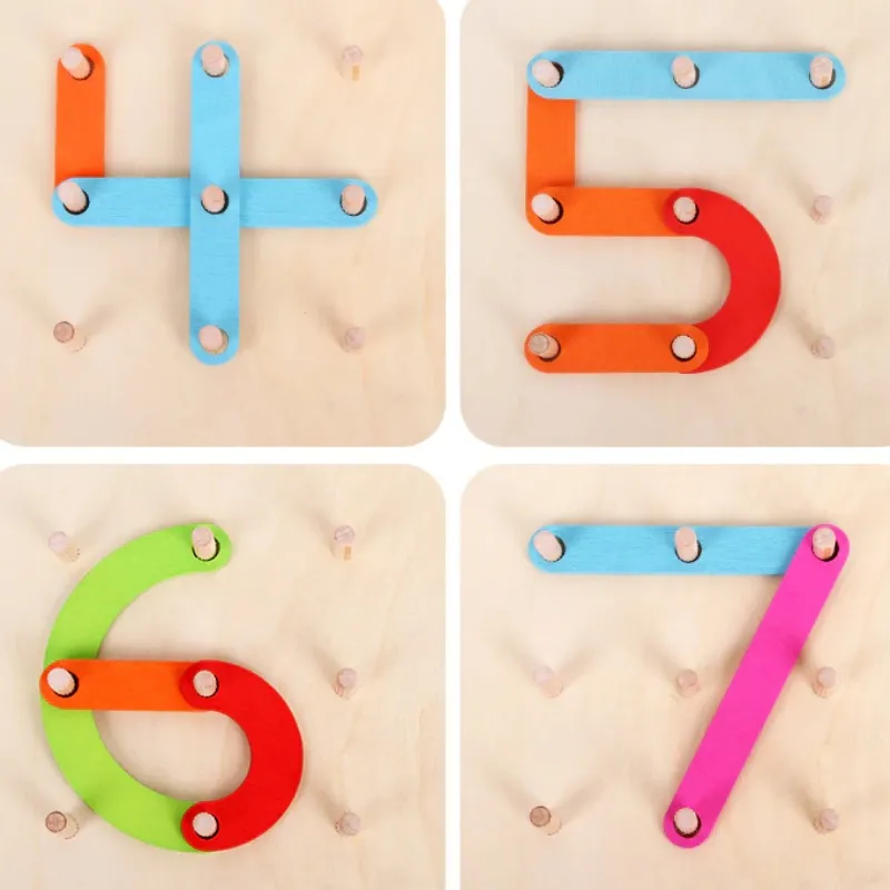 Joc Montessori din Lemn pentru Construirea Literelor și Formelor cu Piese Colorate [17]