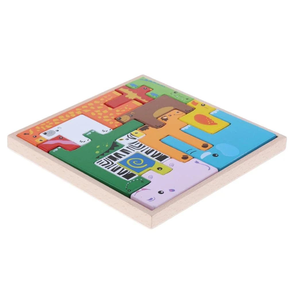 Joc Tetris cu Animale din Lemn – Puzzle de Stivuire și Echilibru [3]