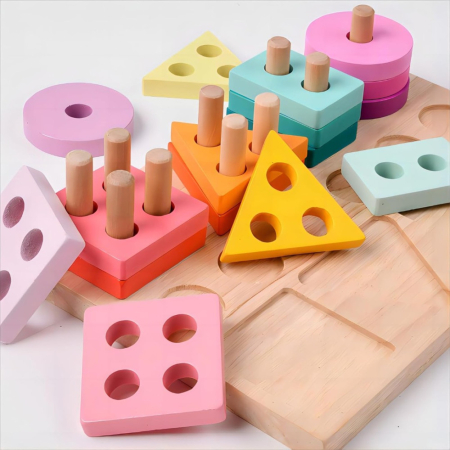 Jucărie Montessori 3 în 1 din Lemn cu Pescuit Magnetic și Sortare Forme [10]