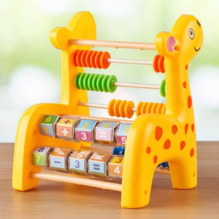 Jucărie Montessori Girafă 3 în 1 – Abac, Circuit Motric și Joc Matematic [5]