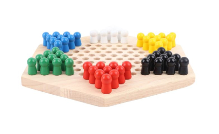 oc Dame Chinezești din Lemn pentru 2-6 Jucători, Joc Clasic de Strategie cu Pioni Colorați, Educațional pentru Copii și Adulți, 6+ ani [7]