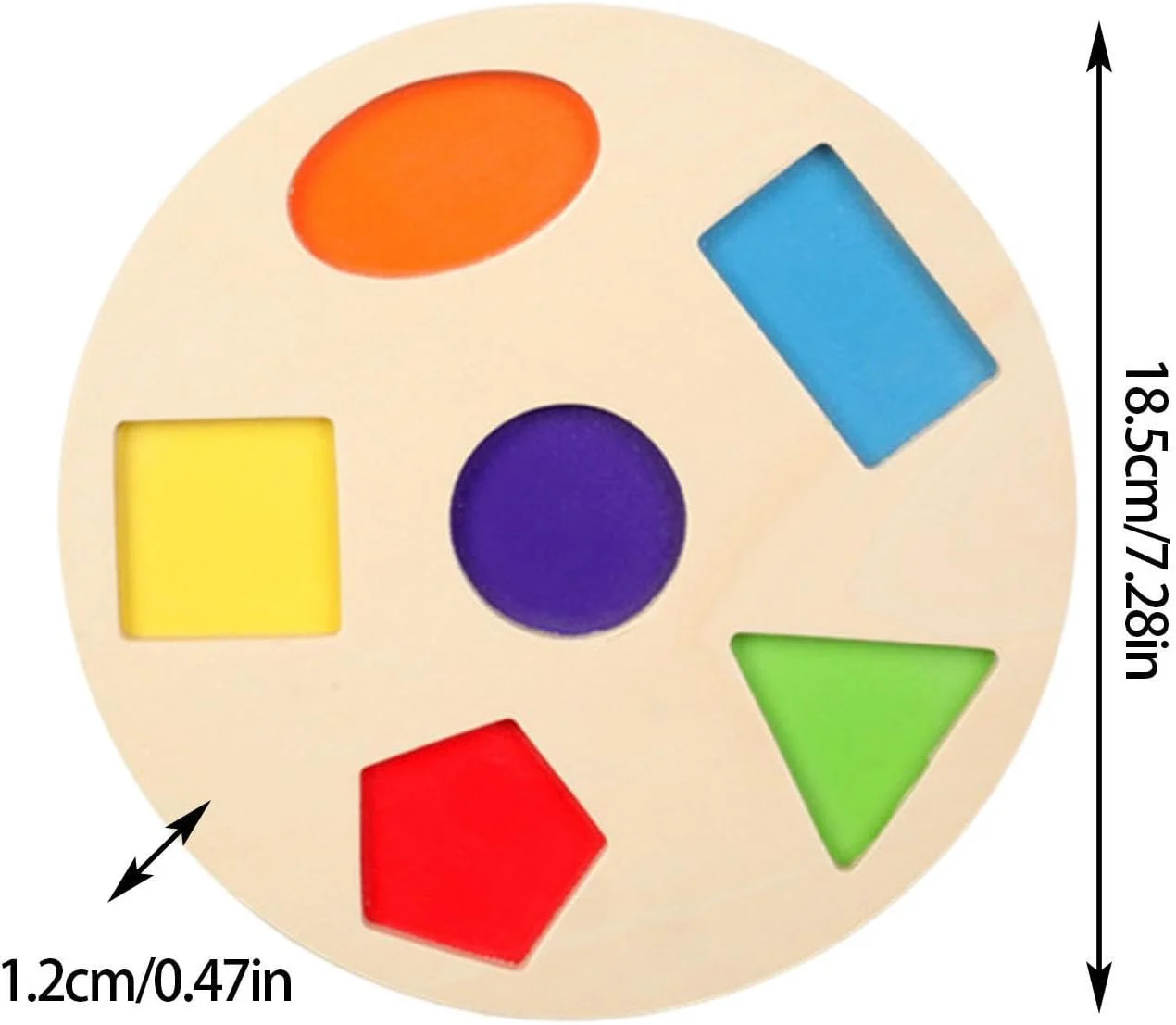 Puzzle Montessori din Lemn cu 6 Forme Geometrice Colorate pentru Copii [9]