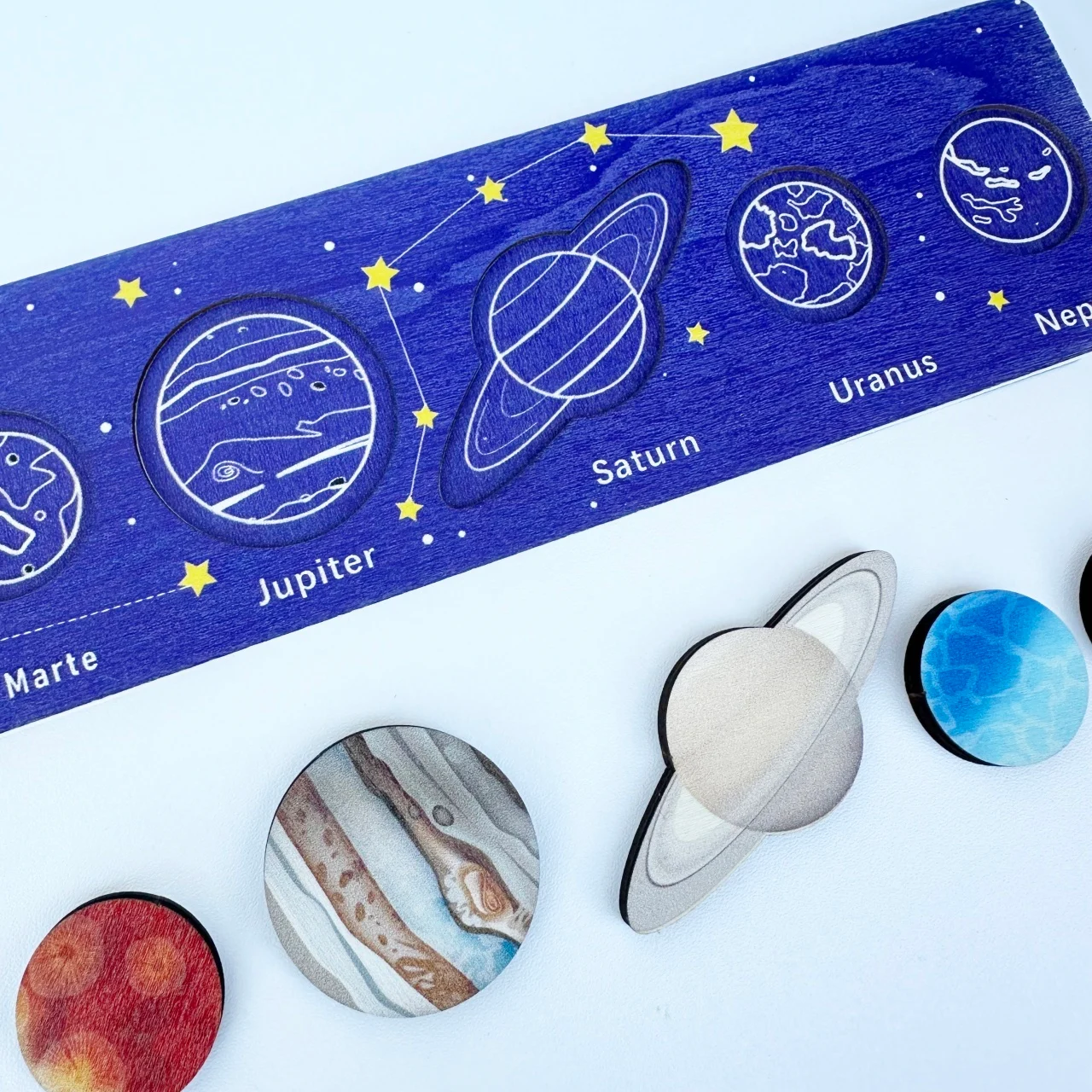 Puzzle Sistemul Solar din Lemn cu Soare și 8 Planete [4]