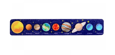 Jocuri de inteligenta, IQ - Puzzle Sistemul Solar din Lemn cu Soare și 8 Planete