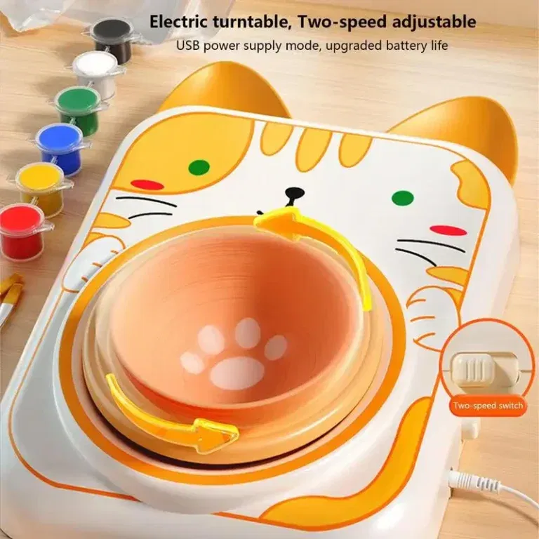 Roată Electrică de Olărit pentru Copii cu Set Creativ de Lut [6]