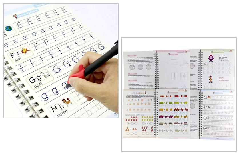 Set 4 Caiete Reutilizabile SANK Magic Practice Copybook cu Stilou și Rezerve [17]