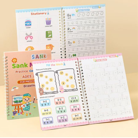 Set 4 Caiete Reutilizabile SANK Magic Practice Copybook cu Stilou și Rezerve [8]