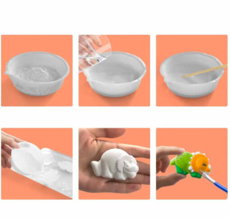Set Creativ DIY pentru Copii, Creează și Pictează 6 Figurine Prințese, Matriță, Vopsele și Pensule, 6+ Ani [4]