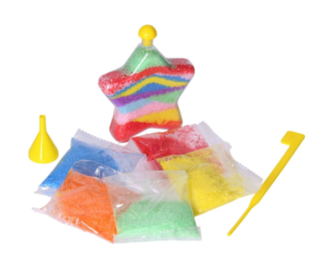 Set Creativ Sand Art cu Nisip Colorat, Decorațiune Stea DIY, 5 Culori și Accesorii, 5+ Ani [4]