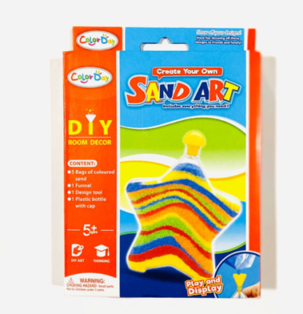Set Creativ Sand Art cu Nisip Colorat, Decorațiune Stea DIY, 5 Culori și Accesorii, 5+ Ani [5]