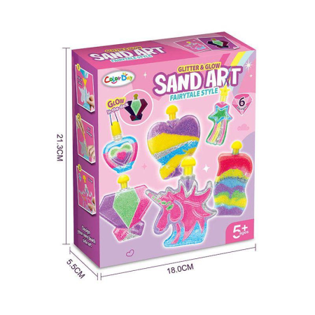 Set Creativ Sand Art cu Nisip Colorat, 6 Decorațiuni de Umplut, Unicorn și Forme de Poveste, 5+ Ani [3]