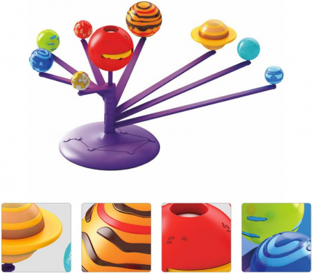 Set creativ Sistemul solar cu proiectii si pictura, Kit stiintific STEM Picteaza planetele [3]