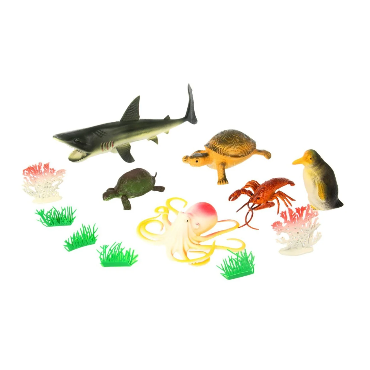 Set 6 Figurine Realiste Animale Marine – Rechin, Pinguin, Homar, Caracatiță și Țestoase [3]
