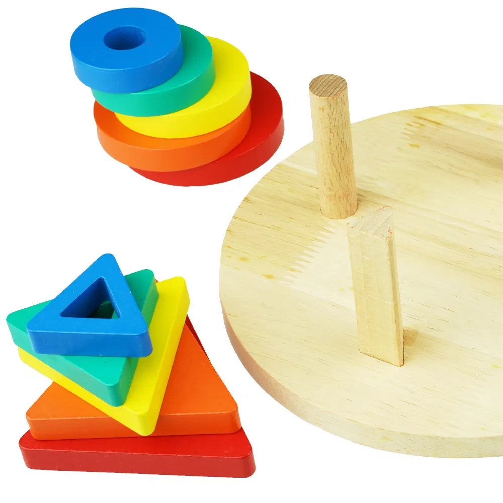 Joc Montessori Sortator 4 Forme Geometrice din Lemn [4]