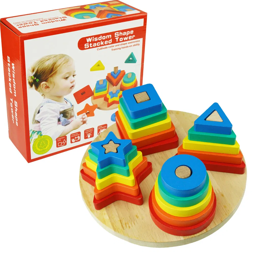 Joc Montessori Sortator 4 Forme Geometrice din Lemn [2]