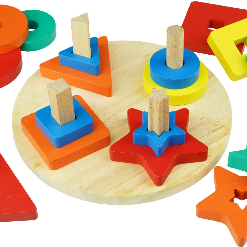Joc Montessori Sortator 4 Forme Geometrice din Lemn [1]