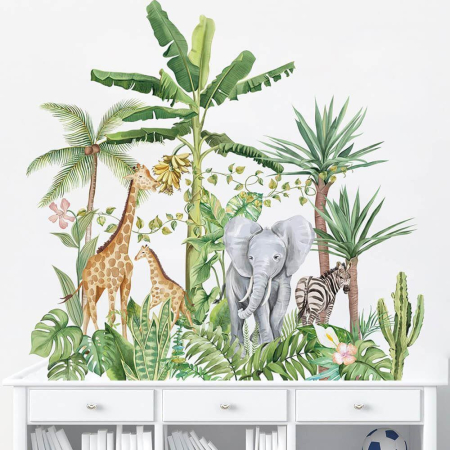 Sticker Autocolant Perete Animalele Junglei Safari 86 × 74 cm [7]