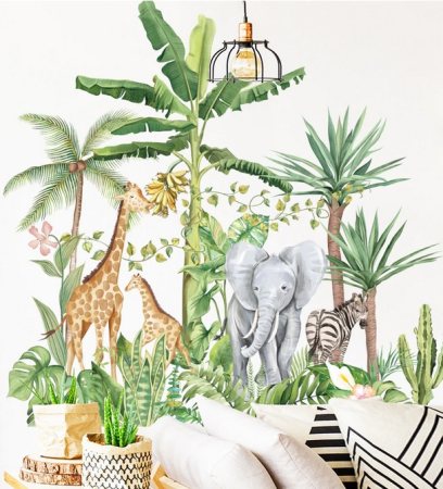 Sticker Autocolant Perete Animalele Junglei Safari 86 × 74 cm [5]