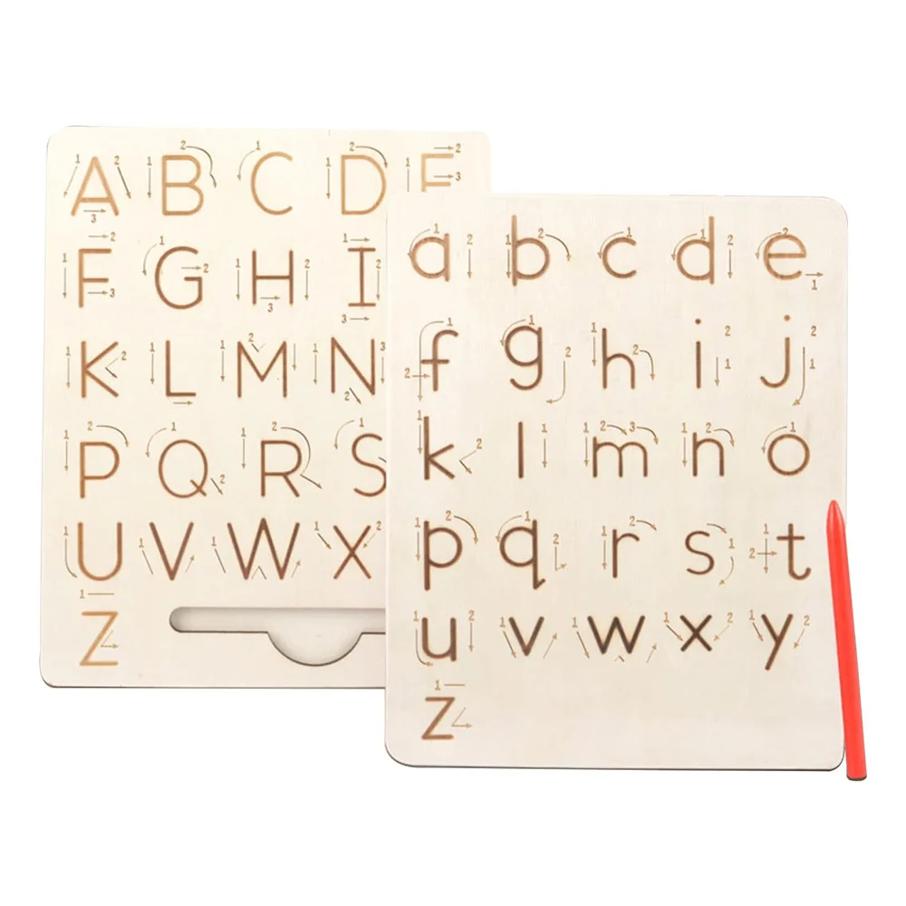 Tablă Montessori din Lemn pentru Trasarea Literelor A-Z cu Creion [4]