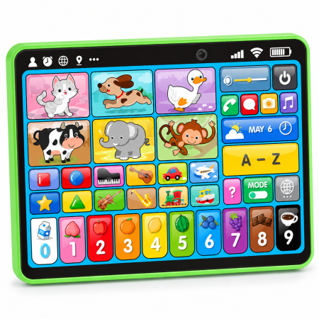 Tablete educative - Tabletă Educativă Interactivă în Limba Engleză pentru Copii cu Sunete, Animale, Cifre, Alfabet și Muzică