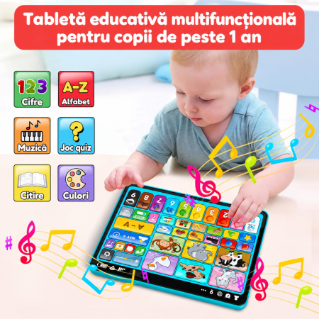 Tabletă Educativă Interactivă în Limba Engleză pentru Copii cu Sunete, Animale, Cifre, Alfabet și Muzică [11]