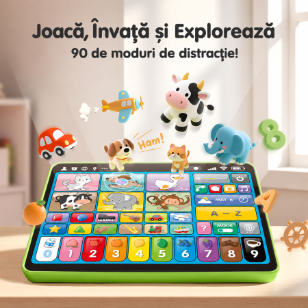 Tabletă Educativă Interactivă în Limba Engleză pentru Copii cu Sunete, Animale, Cifre, Alfabet și Muzică [8]
