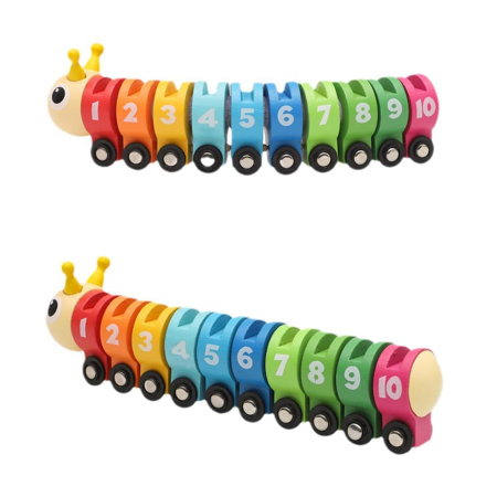 Tren Montessori din Lemn cu Cifre și Semne de Circulație [9]