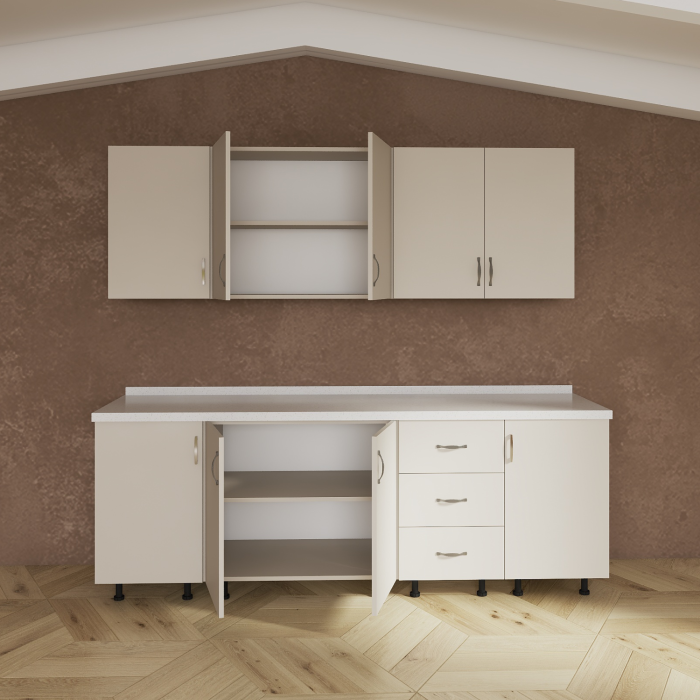 Set Bucatraie 180cm, Pal 18mm, Culoare Casmir, Blat Termorezistent 2,8cm Grosime [3]