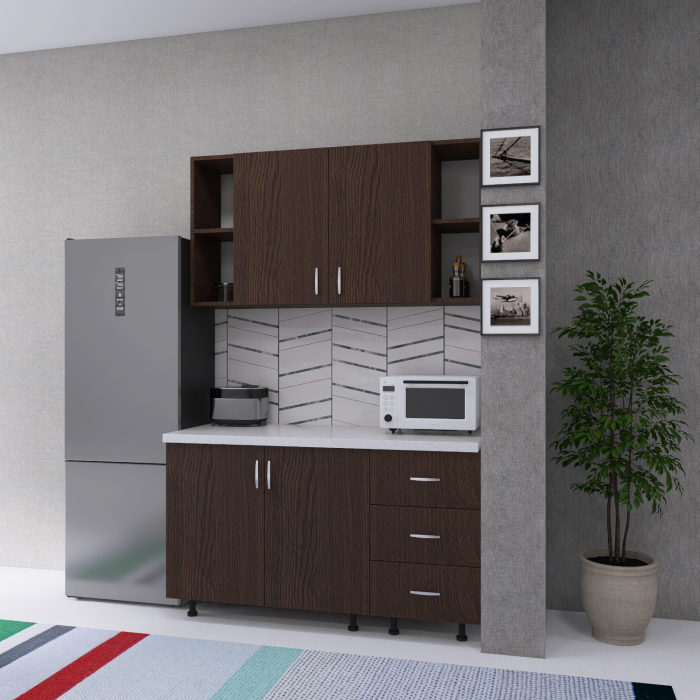 Bucatarie 120 cm Lungime, Material PAL 18mm, Culoare Wenge, Blat termorezistent 2,8cm [3]