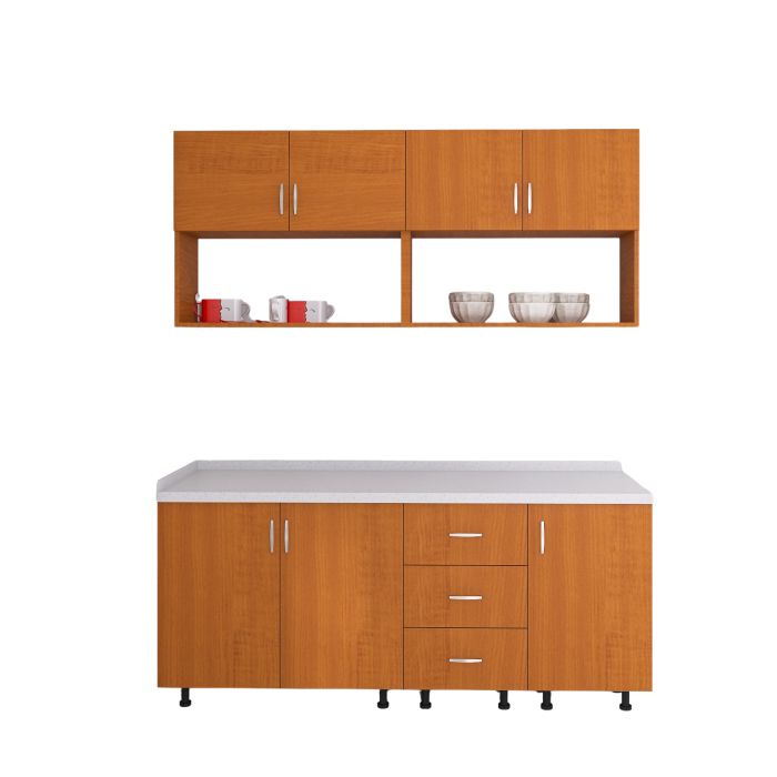 Bucatarie 160 cm Lungime, Material PAL 18mm, Culoare Cires, Blat termorezistent [5]