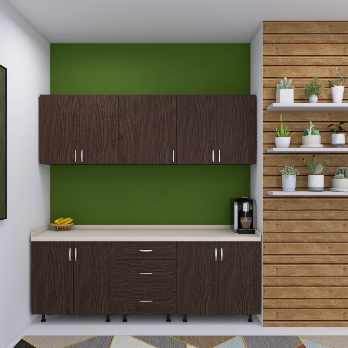 Bucatarie 200 cm Lungime, Material PAL 18mm, Culoare WENGE, Blat termorezistent 2.8 cm Grosime [2]