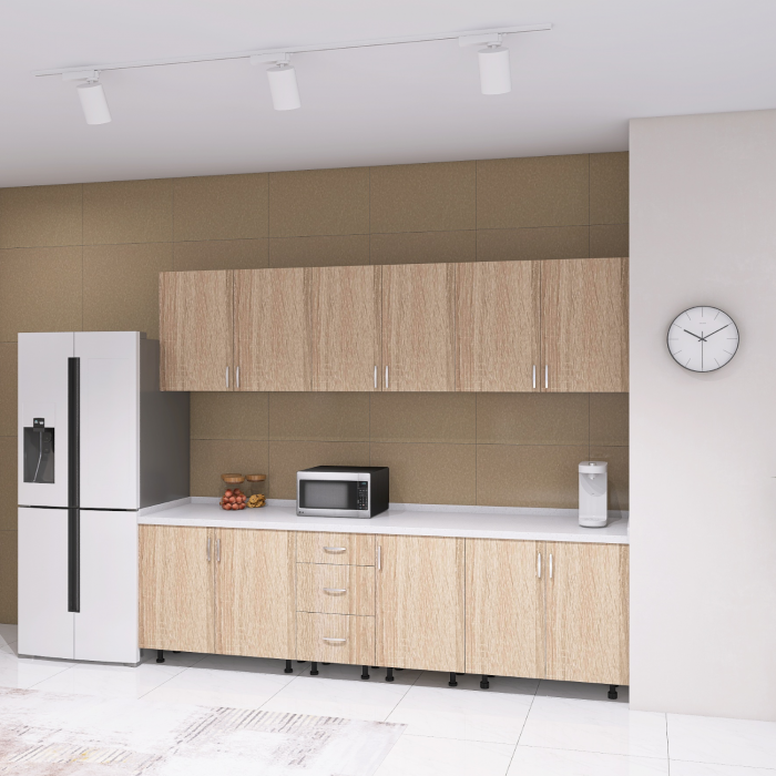 Bucatarie 240 cm Lungime, Material PAL 18mm, Culoare STEJAR SONOMA, Blat termorezistent 2.8 cm Grosime [3]