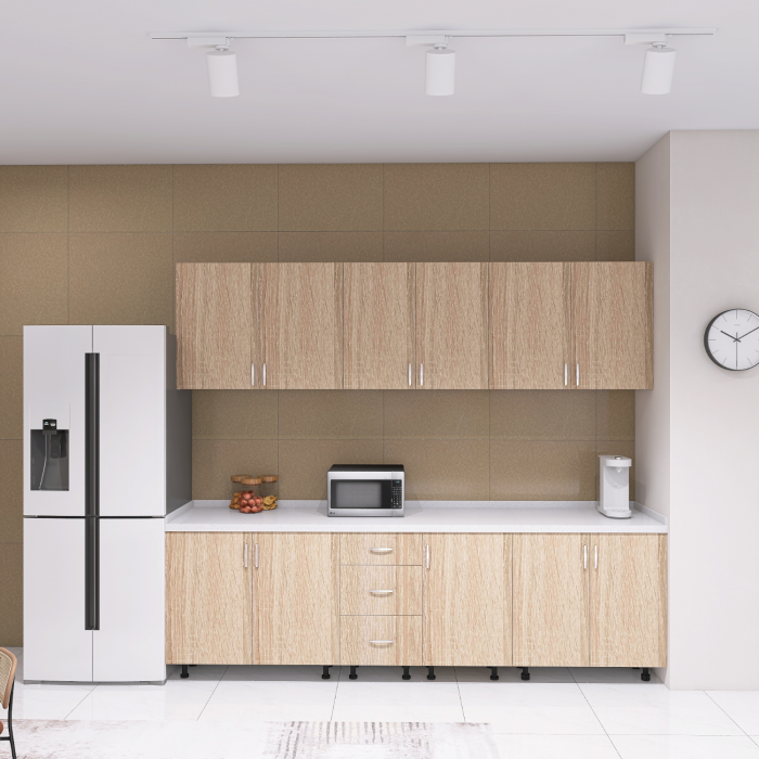 Bucatarie 240 cm Lungime, Material PAL 18mm, Culoare STEJAR SONOMA, Blat termorezistent 2.8 cm Grosime [2]