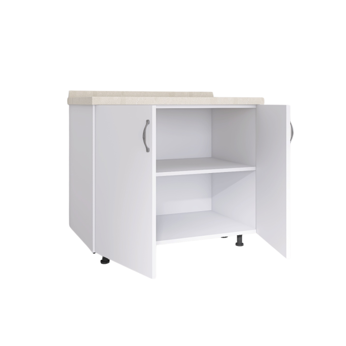 Corp Baza Bucatarie H90xA50xL80 cm, Culoare Alb, Picioare Reglabile [2]