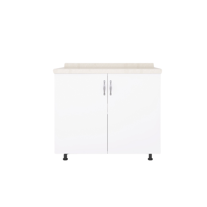 Corp Baza Bucatarie H90xA50xL80 cm, Culoare Alb, Picioare Reglabile [3]