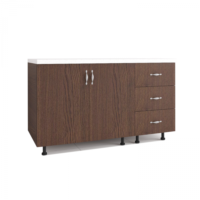 Corp inferior bucatarie 120cm, PAL 18mm, Blat 2.8cm, Culoare Wenge [1]