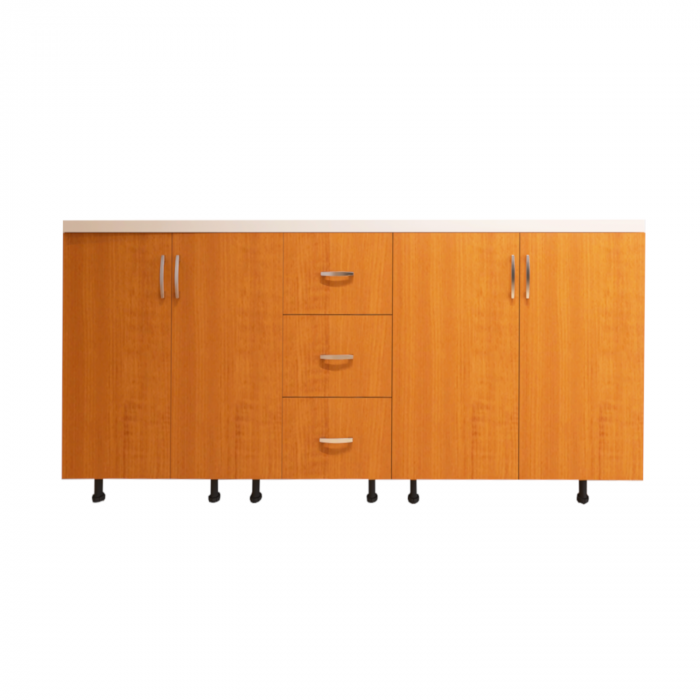 Corp Baza Bucatarie H90 x A50 x L200cm, Culoare Cires, Picioare Reglabile [4]