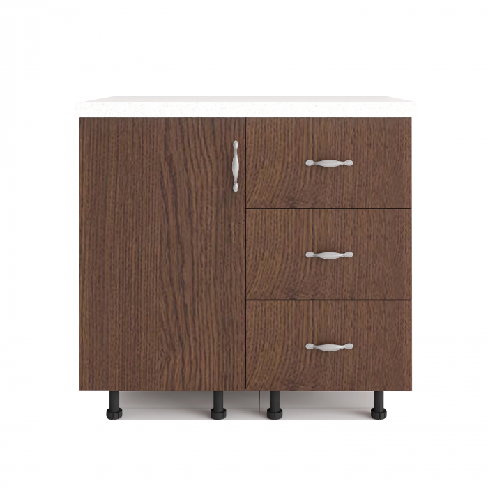 Corp inferior bucatarie 80cm, PAL 18mm, Blat 2.8cm, Culoare Wenge [2]