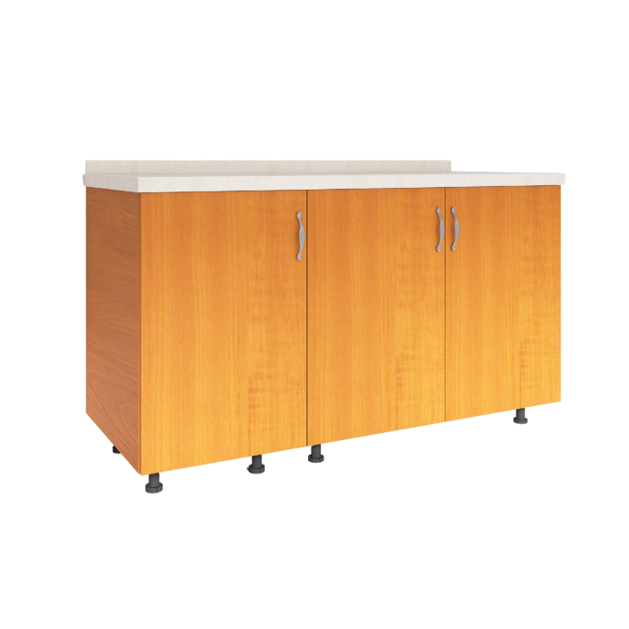 Corp Inferior Bucatarie cu 3 usi, 120cm Lungime , PAL 18mm, Blat 2.8cm, Culoare Cires [1]