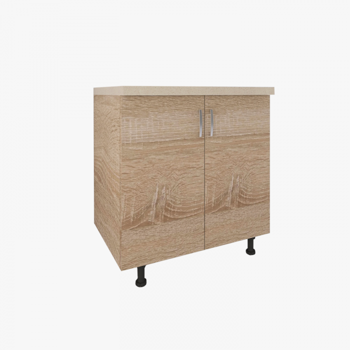 Corp Bucatarie L80 x H90 x A50cm, Culoare Stejar Sonoma , Picioare Reglabile, Blat Termorezistent 2.8 cm [1]