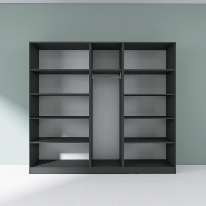 Dressing Dormitor L205 x H200 x A50 cm, Culoare Gri Antracit , Pal 18mm, Cant ABS [2]