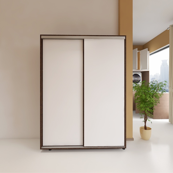 Dressing Dormitor L120 x H200 x A60 cm, Culoare Wenge, Pal 18mm, Cant ABS, Manere Aluminiu [3]