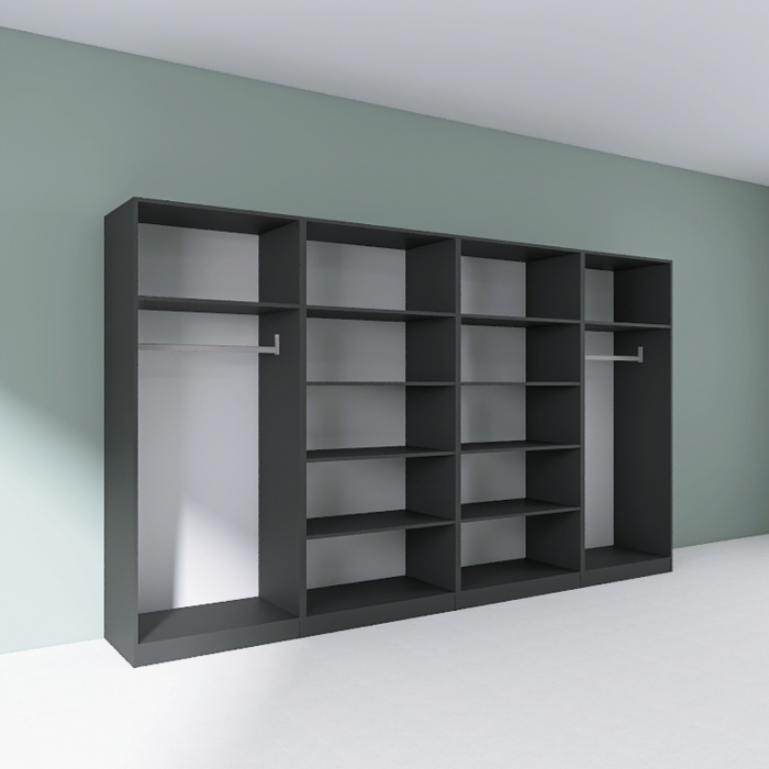 Dressing Dormitor L320 x H200 x A50 cm, Culoare Gri Antracit , Pal 18mm, Cant ABS [2]