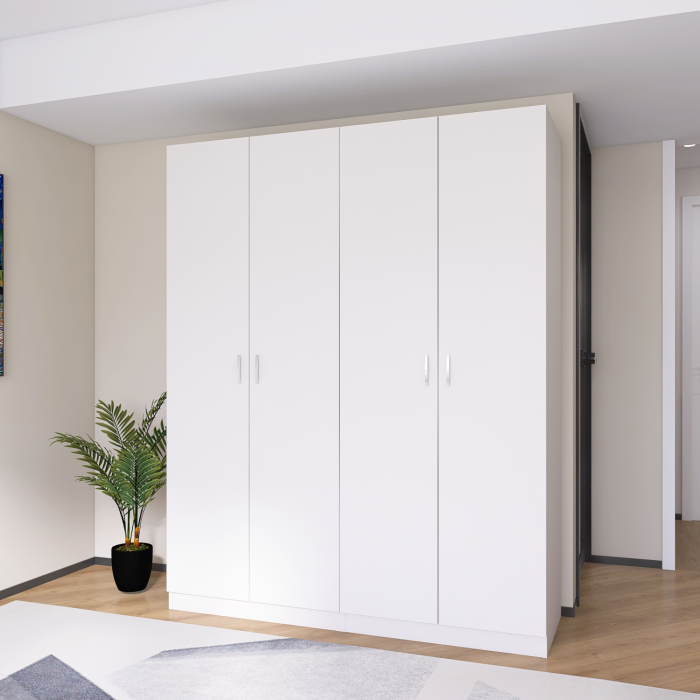 Dulap cu 4 rafturi H200 X L80 X A50cm, PAL 18mm, Culoare Alb [4]