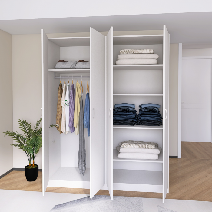 Dulap cu 4 rafturi H200 X L80 X A50cm, PAL 18mm, Culoare Alb [2]