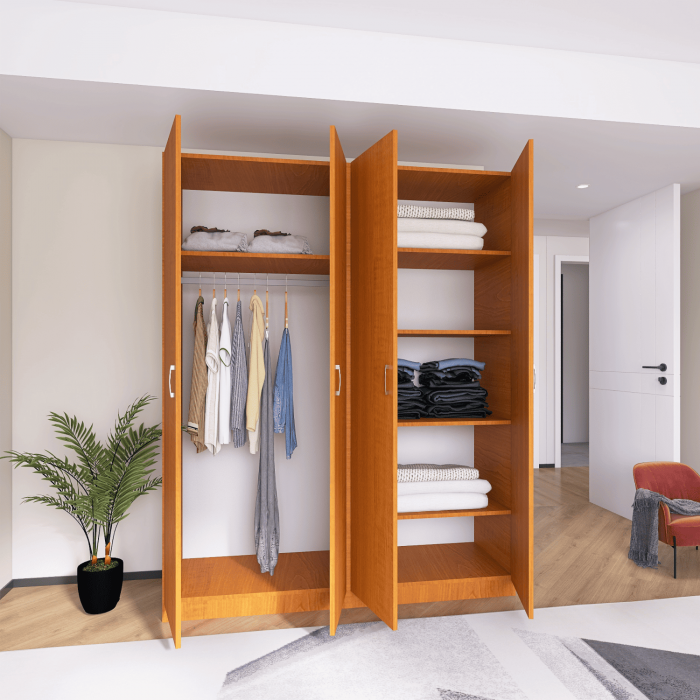 Dulap cu 4 rafturi H200 X L80 X A50cm, PAL 18mm, Culoare Cires [2]